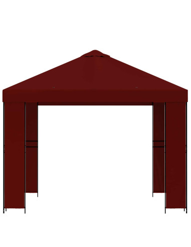 Gazebo 3 x 3 m Borgogna Poliestere e Acciaio 190