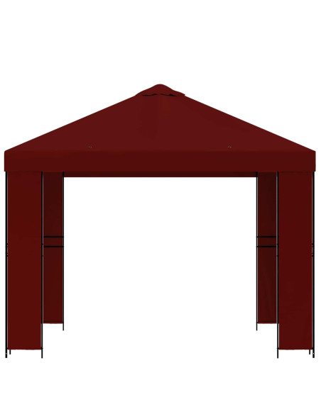 Gazebo 3 x 3 m Borgogna Poliestere e Acciaio 190
