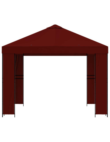 Gazebo 3 x 3 m Borgogna Poliestere e Acciaio 190