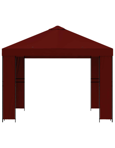 Gazebo 3 x 3 m Borgogna Poliestere e Acciaio 190