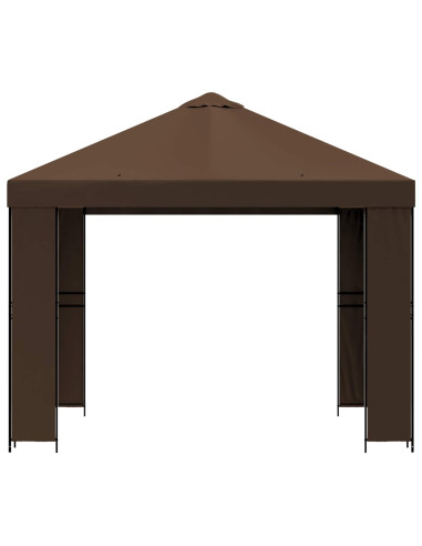Gazebo 3 x 3 m Marrone Poliestere e Acciaio 190