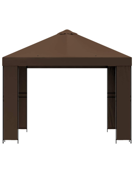 Gazebo 3 x 3 m Marrone Poliestere e Acciaio 190