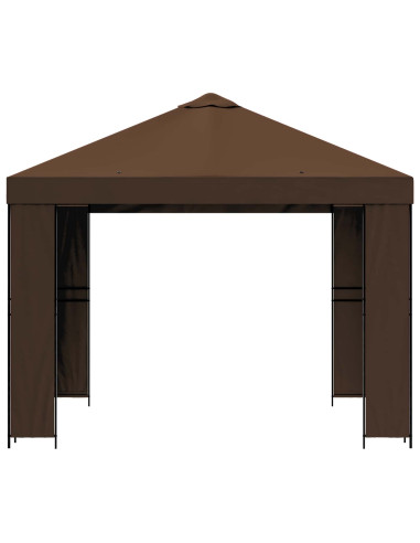 Gazebo 3 x 3 m Marrone Poliestere e Acciaio 190