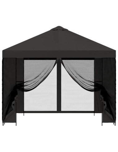 Gazebo da giardino con pareti laterali 3 x 3 m Antracite