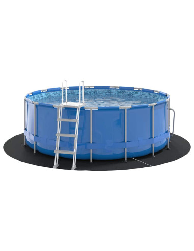 Telo per Fondo Piscina Nero Ø 244 cm Tessuto Non Tessuto