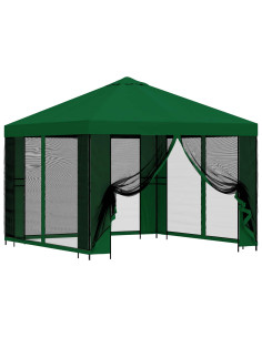 Gazebo da giardino con pareti laterali 3 x 3 m Verde 2