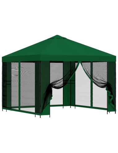 Gazebo da giardino con pareti laterali 3 x 3 m Verde