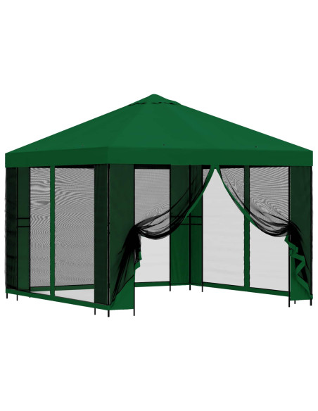 Gazebo da giardino con pareti laterali 3 x 3 m Verde