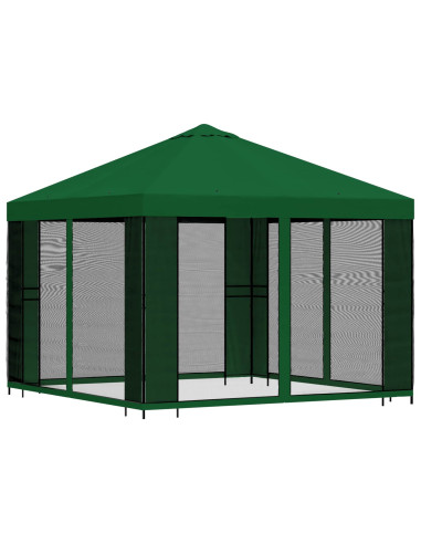 Gazebo da giardino con pareti laterali 3 x 3 m Verde