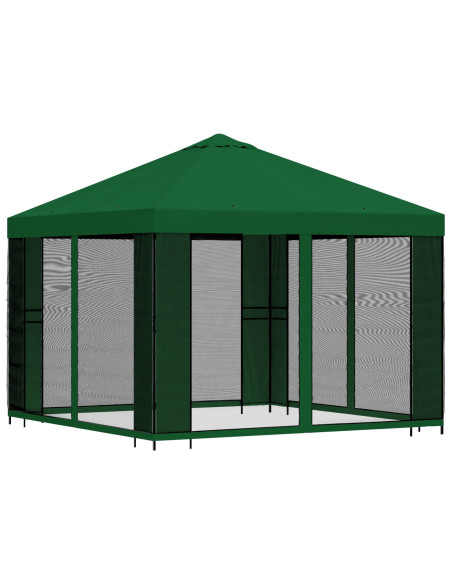 Gazebo da giardino con pareti laterali 3 x 3 m Verde
