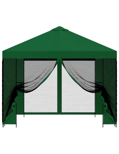 Gazebo da giardino con pareti laterali 3 x 3 m Verde