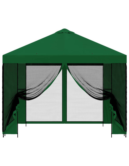 Gazebo da giardino con pareti laterali 3 x 3 m Verde
