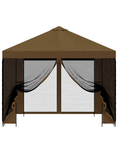 Gazebo da giardino con pareti laterali 3 x 3 m Tortora