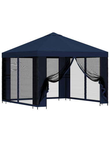 Gazebo da giardino con pareti laterali 3 x 3 m Blu