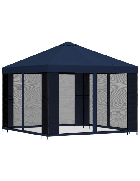 Gazebo da giardino con pareti laterali 3 x 3 m Blu