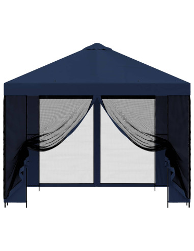 Gazebo da giardino con pareti laterali 3 x 3 m Blu