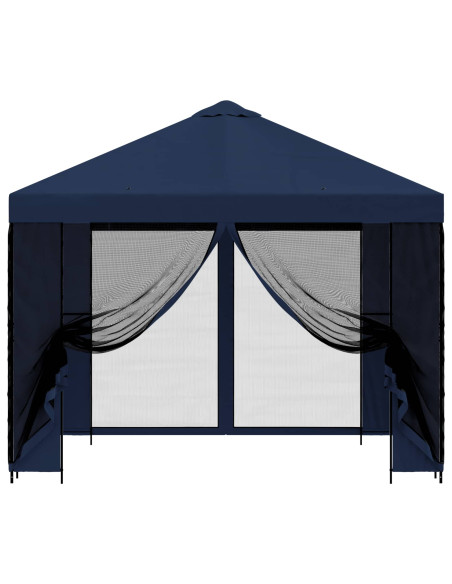 Gazebo da giardino con pareti laterali 3 x 3 m Blu