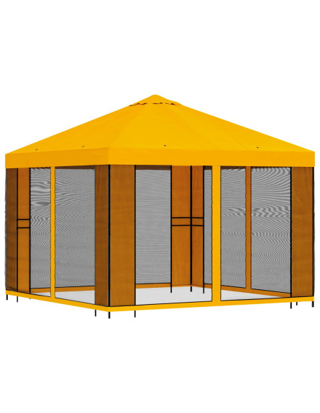 Gazebo da giardino con pareti laterali 3 x 3 m Giallo