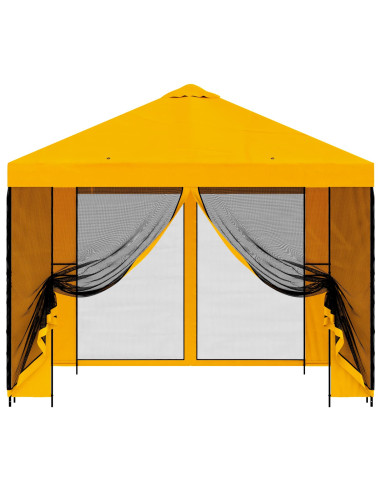 Gazebo da giardino con pareti laterali 3 x 3 m Giallo