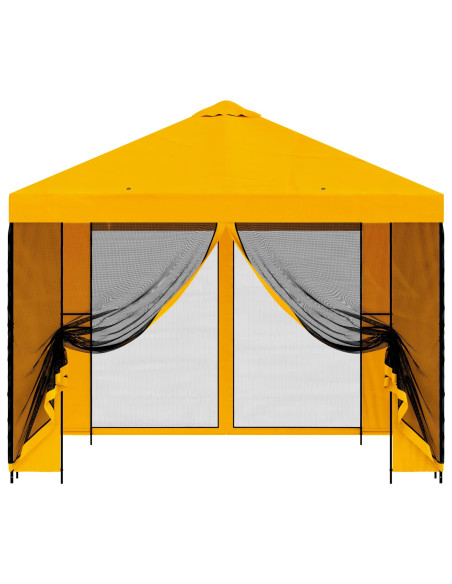 Gazebo da giardino con pareti laterali 3 x 3 m Giallo