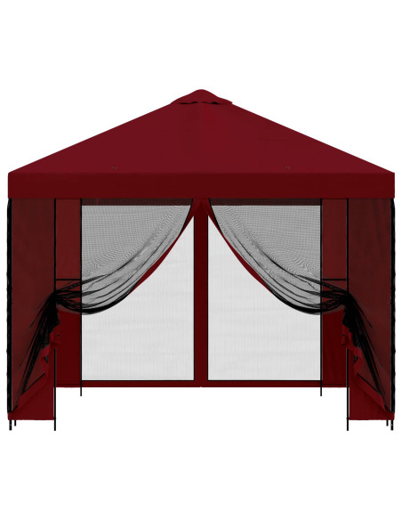 Gazebo da giardino con pareti laterali 3 x 3 m Borgogna