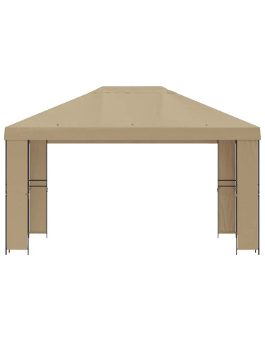 Gazebo 4 × 3 m Beige Poliestere e Acciaio 190