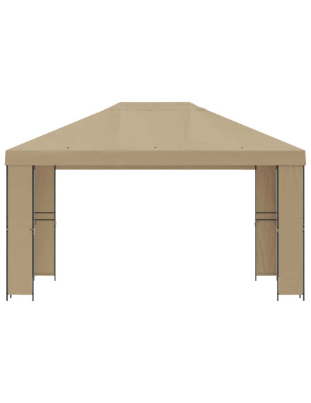 Gazebo 4 × 3 m Beige Poliestere e Acciaio 190