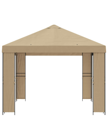 Gazebo 4 × 3 m Beige Poliestere e Acciaio 190