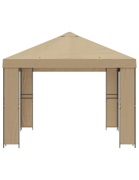 Gazebo 4 × 3 m Beige Poliestere e Acciaio 190