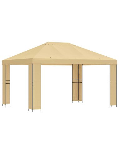Gazebo 4 × 3 m Crema Poliestere e Acciaio 190