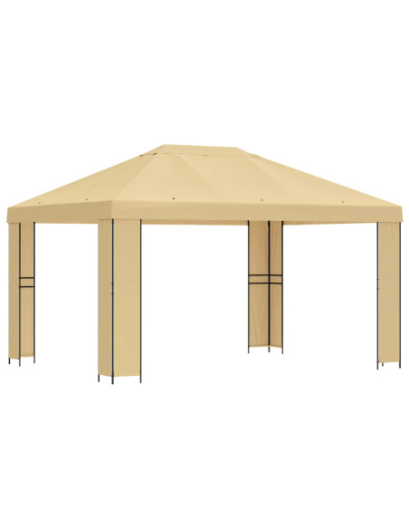 Gazebo 4 × 3 m Crema Poliestere e Acciaio 190