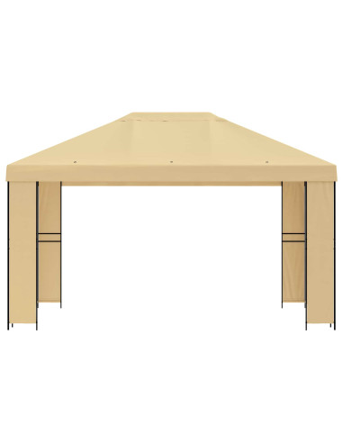 Gazebo 4 × 3 m Crema Poliestere e Acciaio 190
