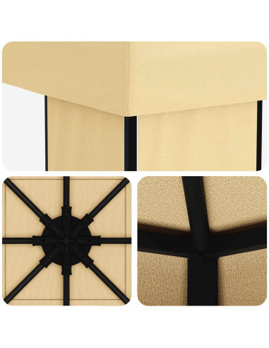 Gazebo 4 × 3 m Crema Poliestere e Acciaio 190