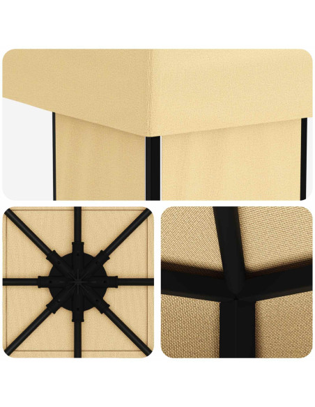 Gazebo 4 × 3 m Crema Poliestere e Acciaio 190