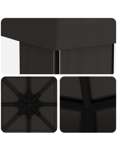 Gazebo 4 × 3 m Antracite Poliestere e Acciaio 190