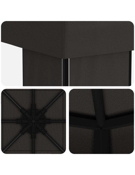 Gazebo 4 × 3 m Antracite Poliestere e Acciaio 190