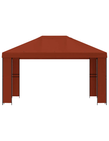 Gazebo 4 × 3 m Terracotta Poliestere e Acciaio 190
