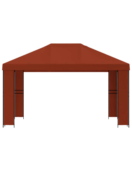 Gazebo 4 × 3 m Terracotta Poliestere e Acciaio 190