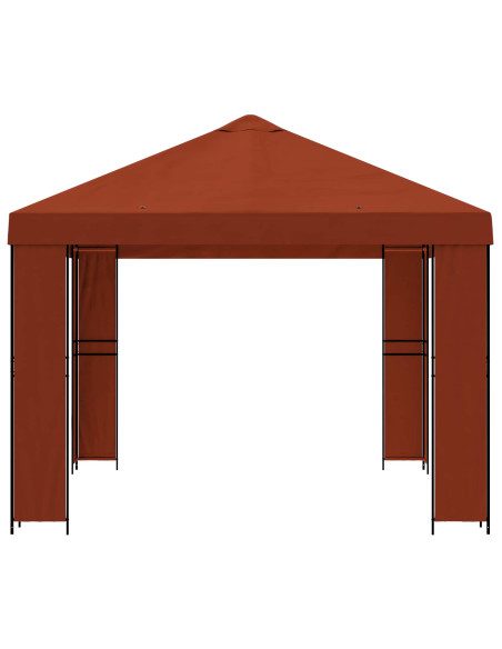 Gazebo 4 × 3 m Terracotta Poliestere e Acciaio 190
