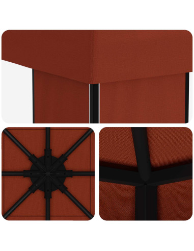 Gazebo 4 × 3 m Terracotta Poliestere e Acciaio 190