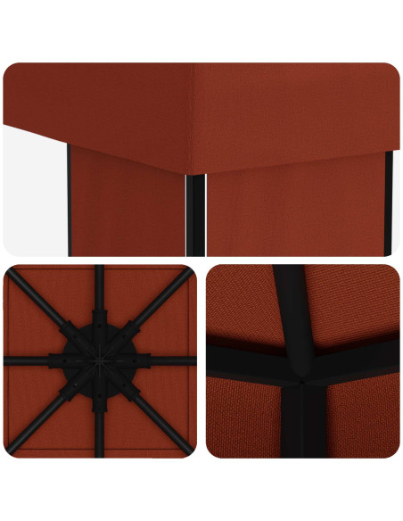 Gazebo 4 × 3 m Terracotta Poliestere e Acciaio 190