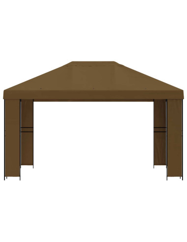 Gazebo 4 × 3 m Tortora Poliestere e Acciaio 190