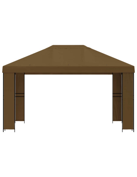 Gazebo 4 × 3 m Tortora Poliestere e Acciaio 190