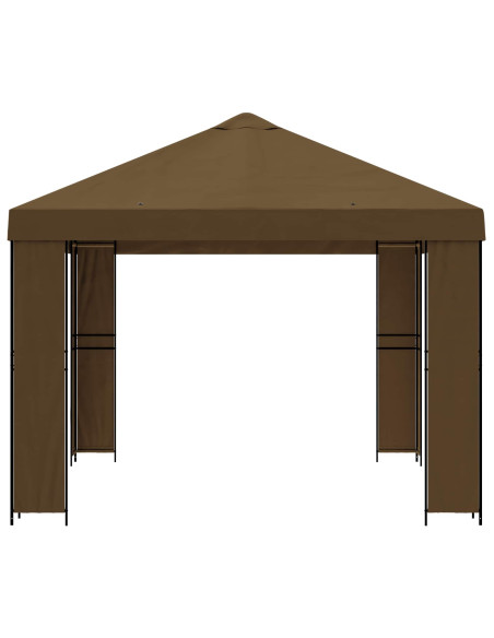 Gazebo 4 × 3 m Tortora Poliestere e Acciaio 190