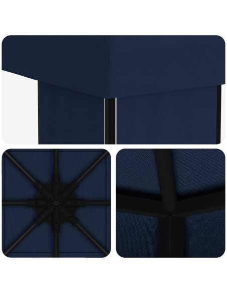 Gazebo 4 × 3 m Blu Poliestere e Acciaio 190
