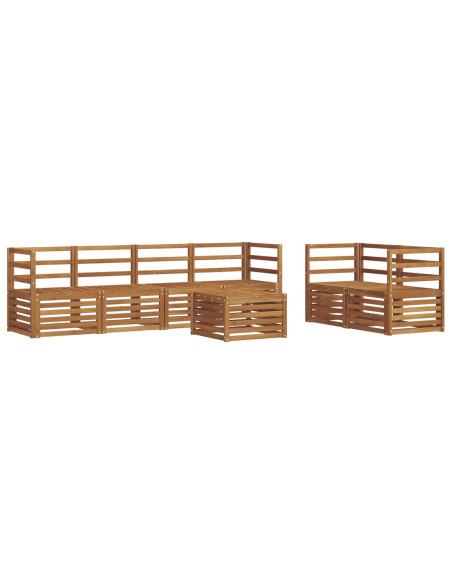 Set divani 7 pcs Naturale Legno di Acacia Massello