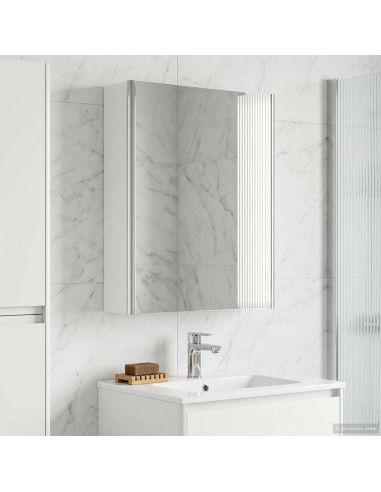 Mobiletto per specchio da bagno Bianco 53,5 x 15,5 x 70 cm