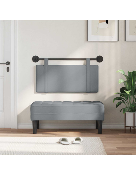 Testata appesa Grigio chiaro 100 x 55 x 5 cm Tessuto
