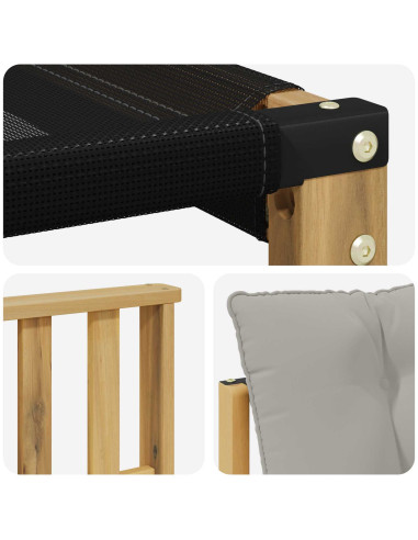 Set di divani da esterno 3 pcs Bianco e Grigio Chiaro