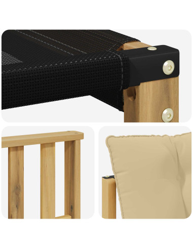 Set di divani da esterno con cuscino 3 pcs Bianco e Beige